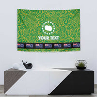 Cook Islands Merry Christmas Tapestry Santa Suit Style With Polynesian Pattern