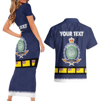 Niue Merry Christmas Couples Matching Short Sleeve Bodycon Dress and Hawaiian Shirt Santa Suit Style With Hiapo Pattern LT03 - Polynesian Pride