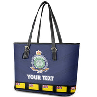 Niue Merry Christmas Leather Tote Bag Santa Suit Style With Hiapo Pattern