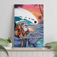 Hawaiian Mele Kalikimaka Canvas Wall Art Santa Claus Driving The Whale with Sunset Ocean Landscape LT03 - Polynesian Pride