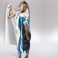 Hawaiian Mele Kalikimaka Hooded Blanket Santa Claus Driving The Whale with Sunset Ocean Landscape LT03 - Polynesian Pride