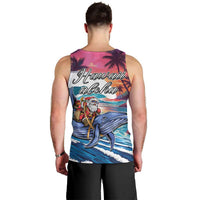 Hawaiian Mele Kalikimaka Men Tank Top Santa Claus Driving The Whale with Sunset Ocean Landscape LT03 - Polynesian Pride