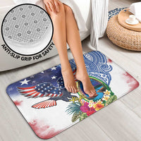 Guam and United States Together Bathroom Set Bald Eagle and Guam Seal with Flower and Tribal Tattoos LT03 - Polynesian Pride