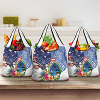 Guam and United States Together Grocery Bag Bald Eagle and Guam Seal with Flower and Tribal Tattoos LT03 3-pack One Size Multicolor - Polynesian Pride