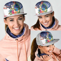 Guam and United States Together Mesh Trucker Cap Bald Eagle and Guam Seal with Flower and Tribal Tattoos LT03 - Polynesian Pride