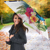 Guam and United States Together Umbrella Bald Eagle and Guam Seal with Flower and Tribal Tattoos LT03 - Polynesian Pride