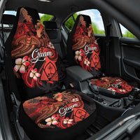 Guam Tribal Chamorro Car Seat Cover Polynesian Shark with Plumeria and Sea Vibe LT03 One Size Black - Polynesian Pride
