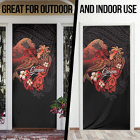 Guam Tribal Chamorro Door Cover Polynesian Shark with Plumeria and Sea Vibe LT03 - Polynesian Pride