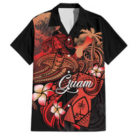 Guam Tribal Chamorro Family Matching Long Sleeve Bodycon Dress and Hawaiian Shirt Polynesian Shark with Plumeria and Sea Vibe LT03 Dad's Shirt - Short Sleeve Black - Polynesian Pride