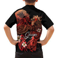 Guam Tribal Chamorro Family Matching Puletasi and Hawaiian Shirt Polynesian Shark with Plumeria and Sea Vibe LT03 - Polynesian Pride