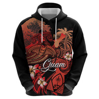 Guam Tribal Chamorro Hoodie Polynesian Shark with Plumeria and Sea Vibe LT03 - Polynesian Pride