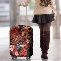 Guam Tribal Chamorro Luggage Cover Polynesian Shark with Plumeria and Sea Vibe LT03 - Polynesian Pride