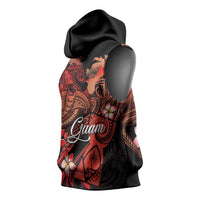 Guam Tribal Chamorro Sleeveless Hoodie Polynesian Shark with Plumeria and Sea Vibe LT03 - Polynesian Pride