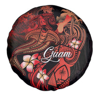 Guam Tribal Chamorro Spare Tire Cover Polynesian Shark with Plumeria and Sea Vibe LT03 - Polynesian Pride
