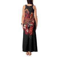 Guam Tribal Chamorro Tank Maxi Dress Polynesian Shark with Plumeria and Sea Vibe LT03 - Polynesian Pride