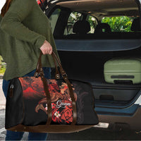 Guam Tribal Chamorro Travel Bag Polynesian Shark with Plumeria and Sea Vibe LT03 - Polynesian Pride