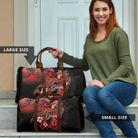 Guam Tribal Chamorro Travel Bag Polynesian Shark with Plumeria and Sea Vibe LT03 - Polynesian Pride