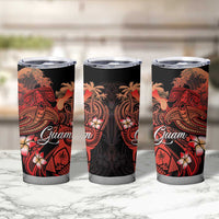 Guam Tribal Chamorro Tumbler Cup Polynesian Shark with Plumeria and Sea Vibe LT03 - Polynesian Pride