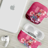 Hawaii Mele Kalikimaka AirPods Case Funny Santa with Tribal Tattoos Kakau Pink Color LT03 - Polynesian Pride