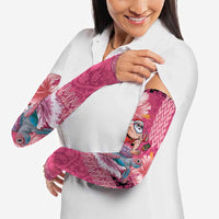 Hawaii Mele Kalikimaka Arm Sleeves Funny Santa with Tribal Tattoos Kakau Pink Color LT03 - Polynesian Pride