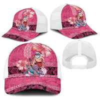 Hawaii Mele Kalikimaka Baseball Net Cap Funny Santa with Tribal Tattoos Kakau Pink Color LT03 - Polynesian Pride