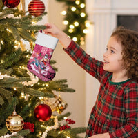 Hawaii Mele Kalikimaka Christmas Stocking Funny Santa with Tribal Tattoos Kakau Pink Color LT03 - Polynesian Pride