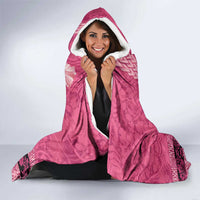 Hawaii Mele Kalikimaka Hooded Blanket Funny Santa with Tribal Tattoos Kakau Pink Color LT03 - Polynesian Pride