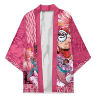 Hawaii Mele Kalikimaka Kimono Funny Santa with Tribal Tattoos Kakau Pink Color LT03 Unisex Pink - Polynesian Pride