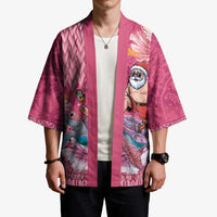 Hawaii Mele Kalikimaka Kimono Funny Santa with Tribal Tattoos Kakau Pink Color LT03 - Polynesian Pride