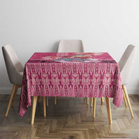 Hawaii Mele Kalikimaka Tablecloth Funny Santa with Tribal Tattoos Kakau Pink Color LT03 - Polynesian Pride