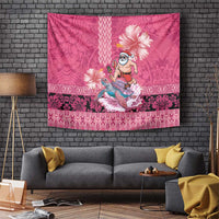 Hawaii Mele Kalikimaka Tapestry Funny Santa with Tribal Tattoos Kakau Pink Color LT03 Pink - Polynesian Pride