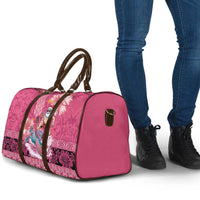 Hawaii Mele Kalikimaka Travel Bag Funny Santa with Tribal Tattoos Kakau Pink Color LT03 - Polynesian Pride