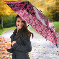 Hawaii Mele Kalikimaka Umbrella Funny Santa with Tribal Tattoos Kakau Pink Color LT03 - Polynesian Pride