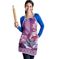 Hawaii Mele Kalikimaka Apron Funny Santa with Tribal Tattoos Kakau Purple Color LT03 - Polynesian Pride