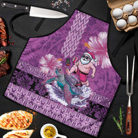 Hawaii Mele Kalikimaka Apron Funny Santa with Tribal Tattoos Kakau Purple Color LT03 Purple - Polynesian Pride