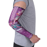 Hawaii Mele Kalikimaka Arm Sleeves Funny Santa with Tribal Tattoos Kakau Purple Color LT03 - Polynesian Pride