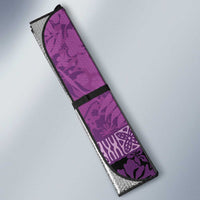 Hawaii Mele Kalikimaka Auto Sun Shade Funny Santa with Tribal Tattoos Kakau Purple Color LT03 - Polynesian Pride