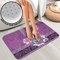 Hawaii Mele Kalikimaka Bathroom Set Funny Santa with Tribal Tattoos Kakau Purple Color LT03 - Polynesian Pride