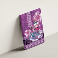 Hawaii Mele Kalikimaka Canvas Wall Art Funny Santa with Tribal Tattoos Kakau Purple Color LT03 - Polynesian Pride