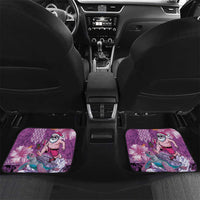 Hawaii Mele Kalikimaka Car Mats Funny Santa with Tribal Tattoos Kakau Purple Color LT03 Set 2pcs - Back Purple - Polynesian Pride