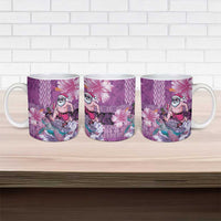Hawaii Mele Kalikimaka Ceramic Mug Funny Santa with Tribal Tattoos Kakau Purple Color LT03 - Polynesian Pride