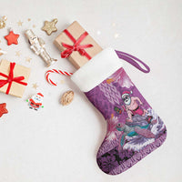 Hawaii Mele Kalikimaka Christmas Stocking Funny Santa with Tribal Tattoos Kakau Purple Color LT03 - Polynesian Pride