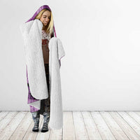 Hawaii Mele Kalikimaka Hooded Blanket Funny Santa with Tribal Tattoos Kakau Purple Color LT03 - Polynesian Pride