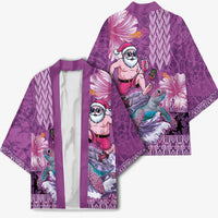Hawaii Mele Kalikimaka Kimono Funny Santa with Tribal Tattoos Kakau Purple Color LT03 - Polynesian Pride