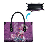Hawaii Mele Kalikimaka Leather Bag Funny Santa with Tribal Tattoos Kakau Purple Color LT03 - Polynesian Pride