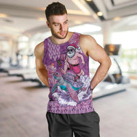Hawaii Mele Kalikimaka Men Tank Top Funny Santa with Tribal Tattoos Kakau Purple Color LT03 Purple - Polynesian Pride