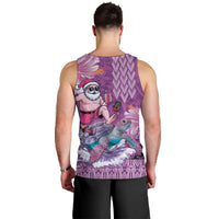 Hawaii Mele Kalikimaka Men Tank Top Funny Santa with Tribal Tattoos Kakau Purple Color LT03 - Polynesian Pride