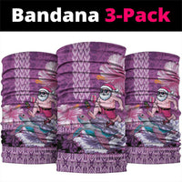 Hawaii Mele Kalikimaka Neck Gaiter Funny Santa with Tribal Tattoos Kakau Purple Color LT03 package One Size: 25*50cm Purple - Polynesian Pride