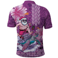 Hawaii Mele Kalikimaka Polo Shirt Funny Santa with Tribal Tattoos Kakau Purple Color LT03 - Polynesian Pride