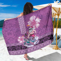 Hawaii Mele Kalikimaka Sarong Funny Santa with Tribal Tattoos Kakau Purple Color LT03 One Size 44 x 66 inches Purple - Polynesian Pride